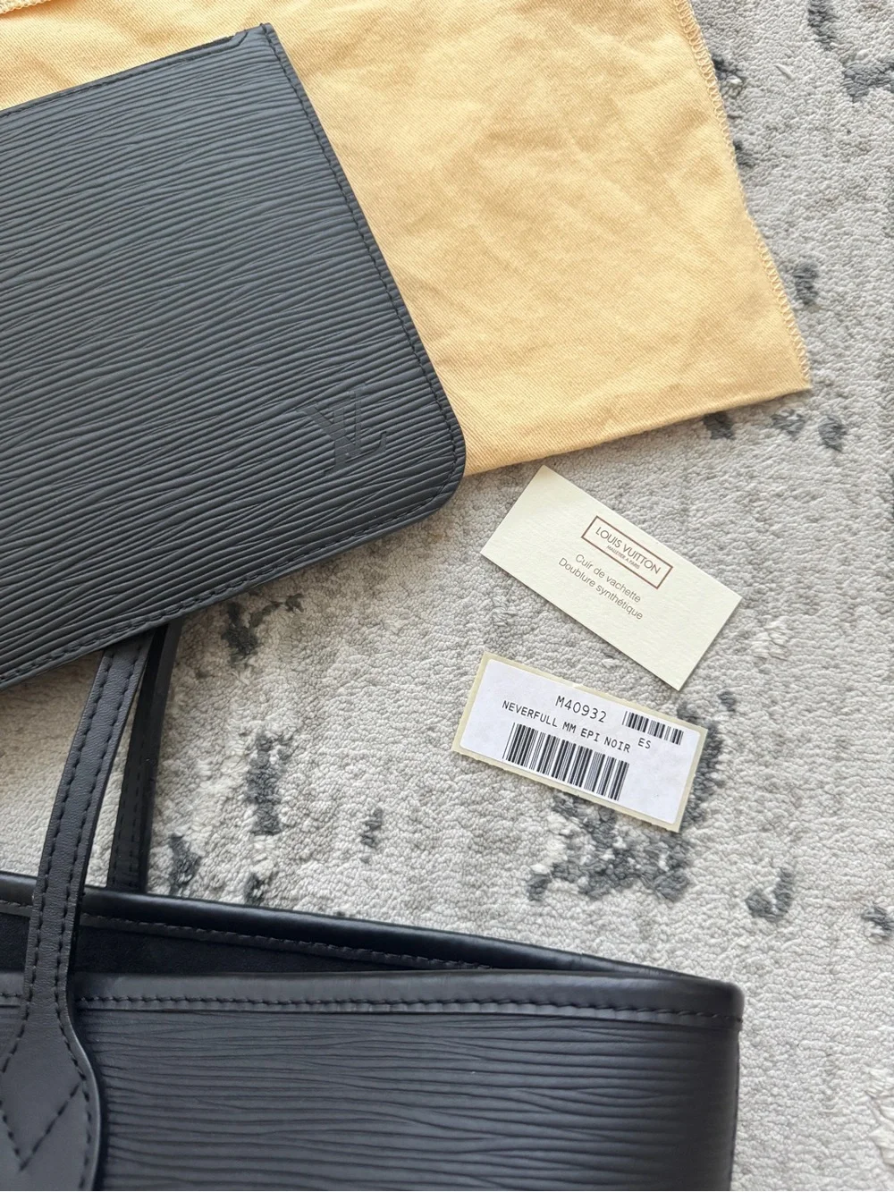 Louis Vuitton Black Epi Neverfull Tote